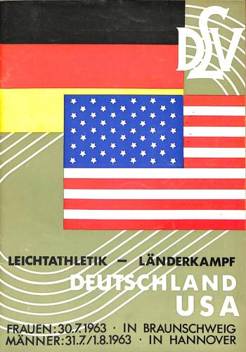PROGRAMME OFFICIEL ATHLÉTISME ALLEMAGNE VS USA 1963