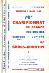 PROGRAMME OFFICIEL CHAMPIONNAT DE FRANCE DE CROSS-COUNTRY 1965