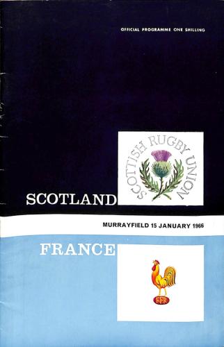 PROGRAMME OFFICIEL DU MATCH ÉCOSSE VS FRANCE DU 15 JANVIER 1966