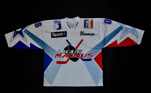 MAILLOT DE HOCKEY SUR GLACE N°8 LIGUE MAGNUS BLANC