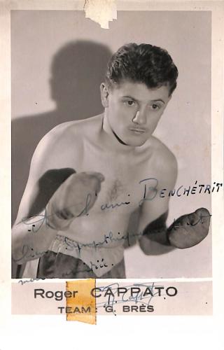 Carte photo dédicacée par Roger Cappato.