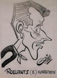 Caricature originale de Gaston ROELANTS (BEL) Athlétisme
