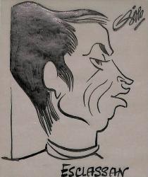 Caricature originale de Jacques ESCLASSAN (FR)