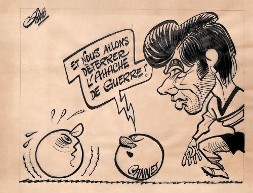 CARICATURE ORIGINALE DE JOSÉ AHACHE (AS CANNES)