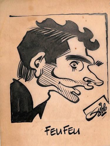 CARICATURE ORIGINALE D'ANDRÉ FEUFEU (STADE FRANCAIS, AS ST ETIENNE, AJ AJACCIO)