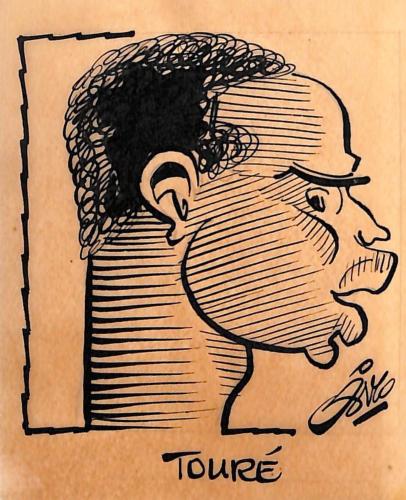 CARICATURE ORIGINALE DE BASSIDIKI TOURÉ (AAJ BLOIS, FC NANTES, AC AJACCIO)