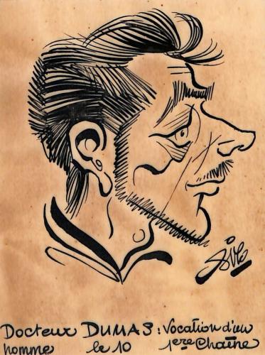 Caricature originale du docteur Pierre DUMAS (FR)