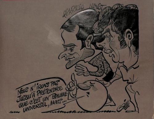 CARICATURE ORIGINALE D'APARICIO ET NINOT (BAUME-LES-DAMES)