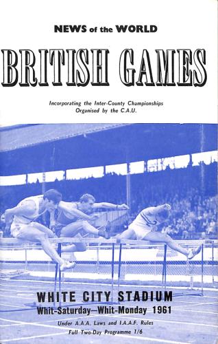 PROGRAMME OFFICIEL CHAMPIONNATS INTER-PAYS ATHLÉTISME 1961