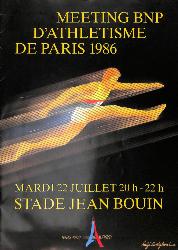 PROGRAMME OFFICIEL MEETING BNPDE PARIS ATHLÉTISME 1986