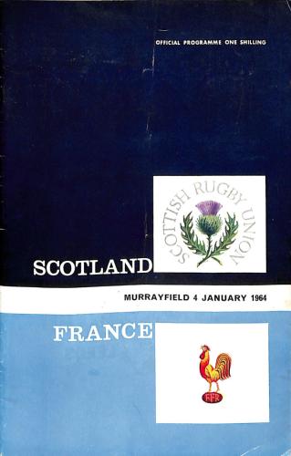 PROGRAMME OFFICIEL DU MATCH ÉCOSSE VS FRANCE DU 4 JANVIER 1964