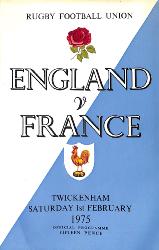 PROGRAMME OFFICIEL DU MATCH ANGLETERRE VS FRANCE DU 1 FÉVRIER 1975