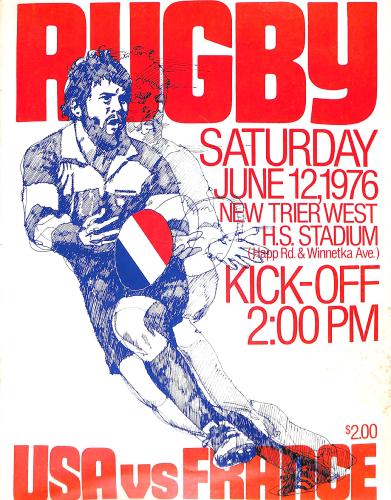 PROGRAMME OFFICIEL DU MATCH USA VS FRANCE DU 12 JUIN 1976