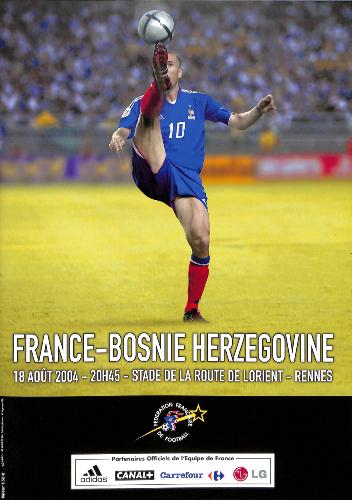 PROGRAMME OFFICIEL DU MATCH FRANCE VS BOSNIE-HERZÉGOVINE DU 18 AOÛT 2004