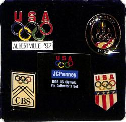 COFFRET DE 5 PIN'S USA ALBERTVILLE 1992