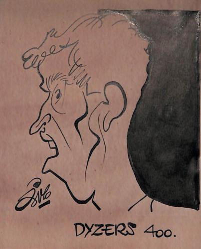 Caricature originale de Werner DYZERS (BEL) Athlétisme