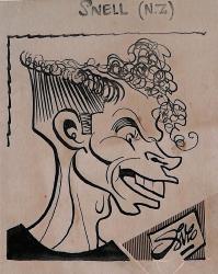Caricature originale de Peter SNELL (N-Z) Athlétisme