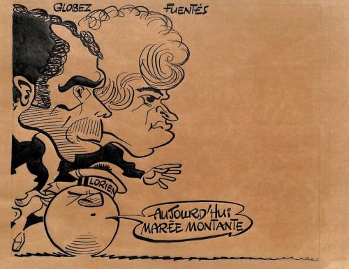 CARICATURE ORIGINALE DE GLOBEZ ET FUENTÉS (FC LORIENT)