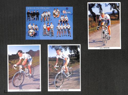 ENSEMBLE DE 22 CARTES PHOTO AVEC 21 COUREURS DIFFÉRENTS DE L'ÉQUIPE LA FRANÇAISE DES JEUX 2003