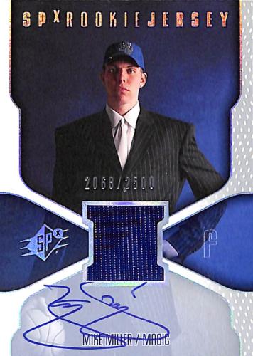 2000 SPX ROOKIE JERSEY AUTOGRAPH MIKE MILLER