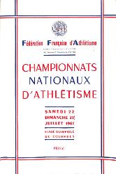 PROGRAMME OFFICIEL CHAMPIONNATS NATIONAUX ATHLÉTISME 1961