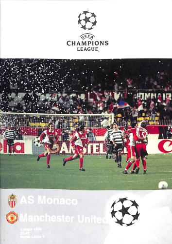 PROGRAMME OFFICIEL CHAMPIONS LEAGUE AS MONACO VS MANCHESTER UNITED DU 4 MARS 1998