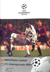 PROGRAMME OFFICIEL CHAMPIONS LEAGUE MANCHESTER UNITED VS INTER MILAN DU 3 MARS 1999