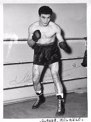 Carte photo dédicacée par Claude Milazzo.