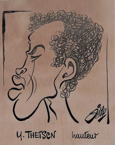Caricature originale d'Y.THEISEN Athlétisme (à déterminer)