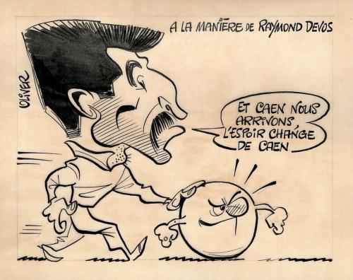 CARICATURE ORIGINALE DE CÉLESTIN OLIVER (SM CAEN)