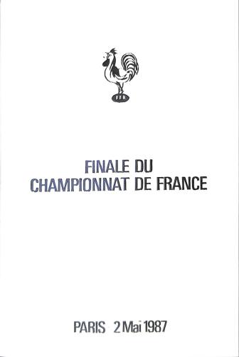 Programme officiel VIP de la Finale du Championnat de France 1987