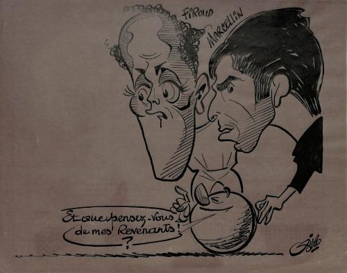 CARICATURE ORIGINALE DE FIROUD ET MARCELLIN (NÎMES)