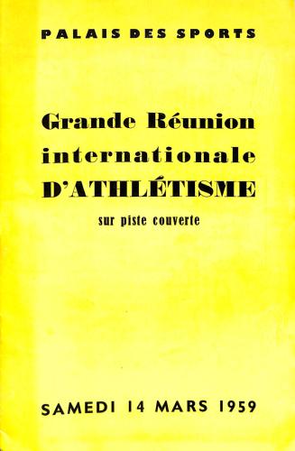 PROGRAMME OFFICIEL RÉUNION INTERNATIONALE ATHLÉTISME 1959