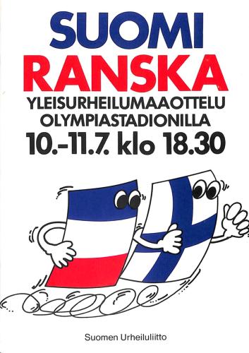 PROGRAMME OFFICIEL ATHLÉTISME FINLANDE VS FRANCE 1979