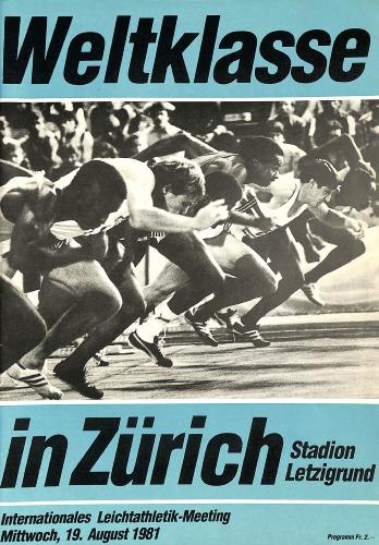 PROGRAMME OFFICIEL MEETING INTERNATIONAL ATHLÉTISME 1981