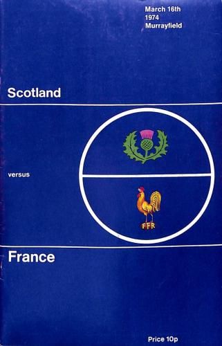 PROGRAMME OFFICIEL DU MATCH ÉCOSSE VS FRANCE DU 16 MARS 1974