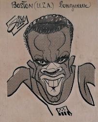 Caricature originale de Ralph BOSTON (USA) Athlétisme