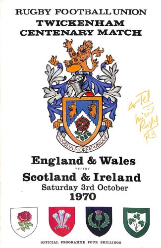 Programme officiel du match du Centenaire du 3 octobre 1970