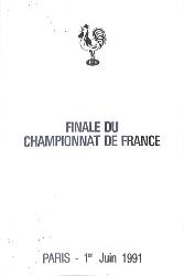 Programme officiel VIP de la Finale du Championnat de France 1991
