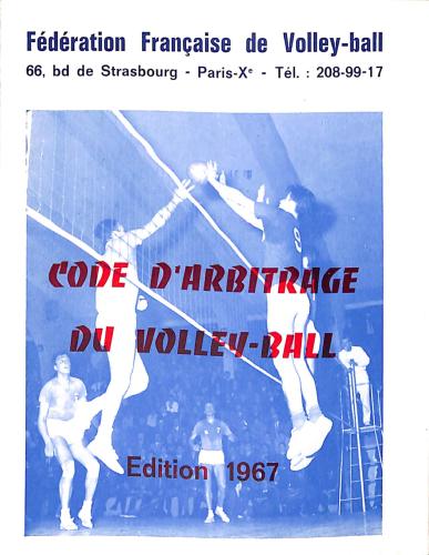 LIVRE SUR LE « CODE D'ARBITRAGE DU VOLLEY-BALL » ÉDITION 1967