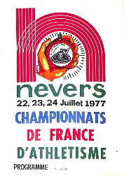 PROGRAMME OFFICIEL CHAMPIONNATS DE FRANCE ATHLÉTISME 1977