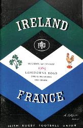 PROGRAMME OFFICIEL DU MATCH IRLANDE VS FRANCE DU 23 JANVIER 1965
