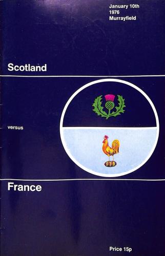 PROGRAMME OFFICIEL DU MATCH ÉCOSSE VS FRANCE DU 10 JANVIER 1976