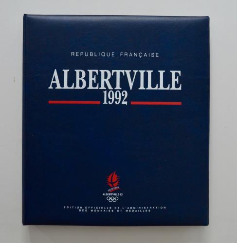 CLASSEUR ENVELOPPES TIMBRES MEDAILLES 1ER JOUR ALBERTVILLE 1992