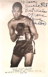 Carte postale dédicacée par Eugène ‘Silent’ Hairston.