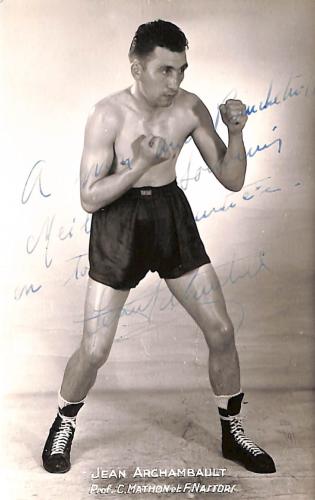 Carte postale dédicacée par Jean Archambault.