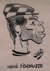 Caricature originale d'Hervé D'ENCAUSSE (FR) Athlétisme