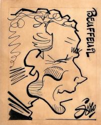 Caricature originale de Pierre BEUFFEUIL (FR)