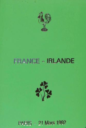 Programme officiel VIP du match France vs Irlande du 21 mars 1992