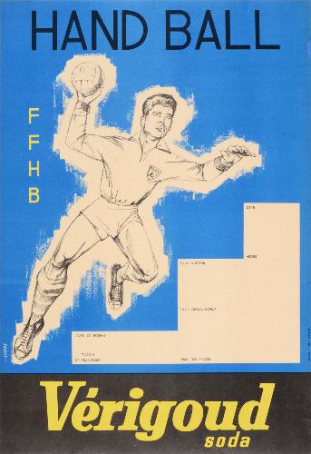 AFFICHE ENTOILÉE PASSE PARTOUT DE LA FFHB. PUBLICITÉ DU SODA VÉRIGOUD